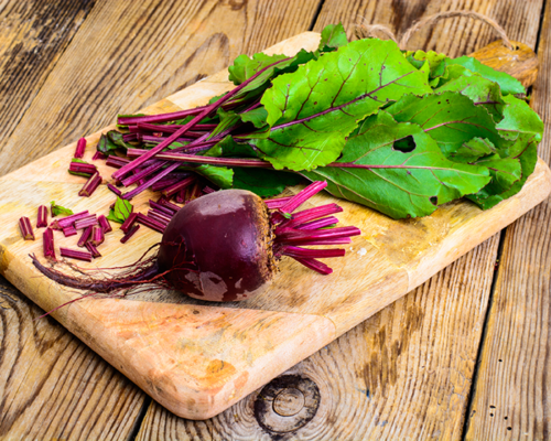 Leafy Beetroot Salad with Horseradish Dressing
