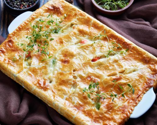 Parsnip, mushroom and Stilton Pie