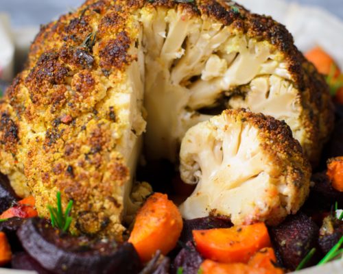 Roasted, Stuffed Cauliflower