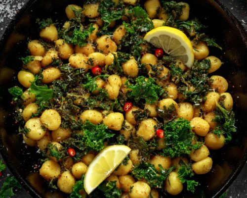 Kale and wild garlic gnocchi