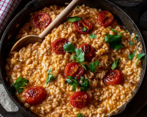 Vegan tomato risotto