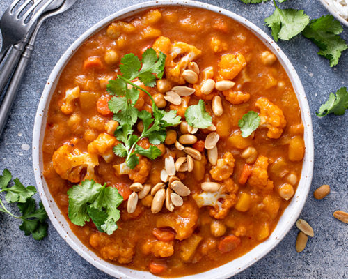 Squash and cauliflower curry