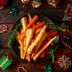 Roasted carrots and parsnips on a plate