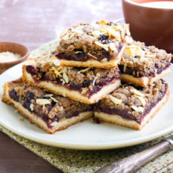 Cherry and almond crumble bars